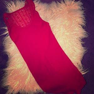 Red lace tank!!